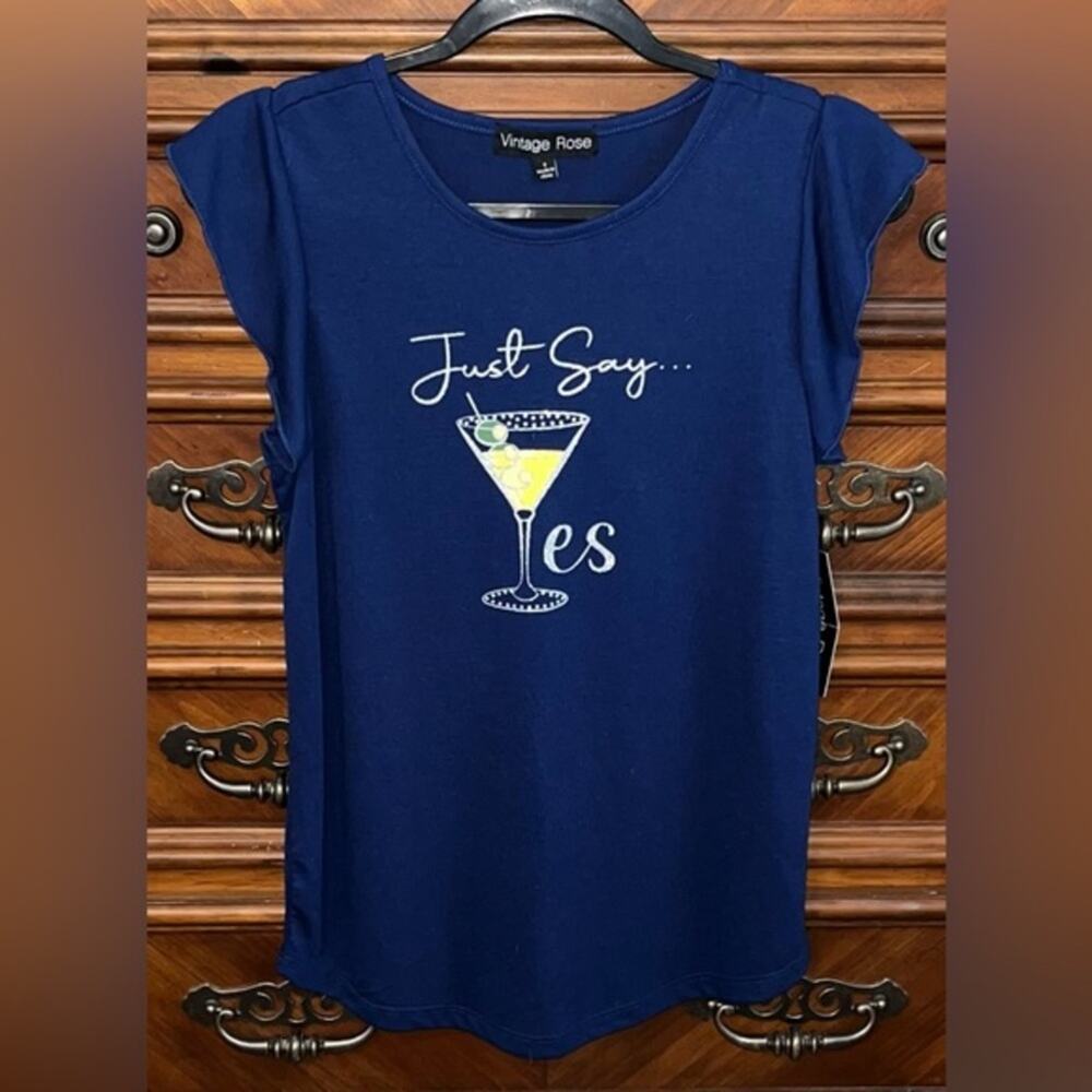 NWT! Vintage Rose “Say Yes” Martini Blouse 18” P2P